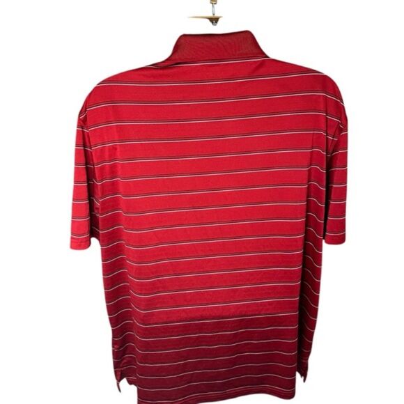 PGA Tour Striped Short Sleeve Polo Red Combo XXL - Picture 2 of 5